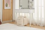 060-Chenille Fabric Modern Knot Design Ottoman Makeup Stool Footstool, Comfortable and Stylish Seat W527P239023