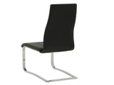 Set of 4 Leatherette Upholstered Dining Side Chairs, Black B016P223035