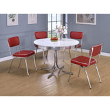Red and Chrome Upholstered Side Chairs B062P145655