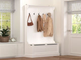 Entryway Bench with Standing Coat Rack, Hall Tree with Shoe Storage Bench, Entryway Organizer with 5 W409P262447