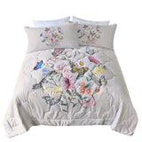 Butterfly Flower Comforter Light Pink Bedding Sets Twin for Girls Women, 1 Soft Comforter and 2 06250587