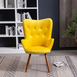 Doarnin Contemporary Silky Velvet Tufted Button Back Accent Chair, Yellow T2574P164271