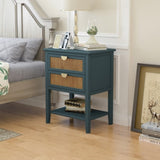 ZNTS 2 Drawer Side table,Naturel Rattan,End table,Suitable for bedroom, living room, study W68858072