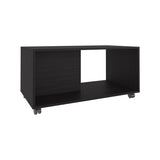 Patrick 36" Wide Coffee Table, Mobile, One Shelf, Rectangular, Living Room Black Wengue B070P254782