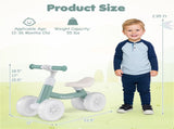 4 Wheel Kids Balance Bike with Light Up Wheels, 3 Level Adjustable Height Toddler Push Bike , No 37409164