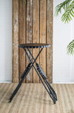 57.5x23.6x39.8" Black Stowable Side Table and Two Seats W2078P282277