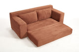 Loveseat Sofa with Memory Foam & Steel Frame - No Assembly, Convertible 2-in-1 Design, Corduroy W2959P278453
