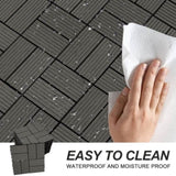 Wood Plastic Composite Deck Tiles Set of 20pcs, Composite Decking Resist Rust, Water, Weather, 66017214