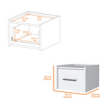 Elfrida Wall-Mounted Nightstand, Sleek Single-Drawer Design with Spacious Top Shelf B128P148912