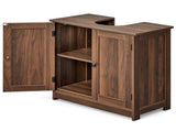 2-Door 2-Shelf MDF Washbasin Cabinet with Melamine Finish 23.55*11.69*23.62in Walnut 24541624