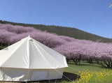 5M Pyramid Cotton Camping Tent, Waterproof Luxury Glamping Tent for Family Picnic & Gathering 57056596