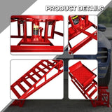 ZNTS 2 Pack Hydraulic Car Ramps 5T 11000lbs Low Profile Car Lift Service Ramps Truck Trailer Garage, 26009820