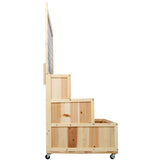 3-Tiers Raised Garden Bed with Trellis, 53" H Vertical Planter Box with Wheels & Back Storage Area, W465P189518