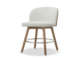 Tomlin Bentwood Upholstered Swivel Counter Stool Set of 2 Off White Boucle B2719P328583