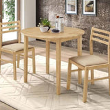 ZNTS Natural and Tan 3-piece Dining Set with Drop Leaf B062P145452