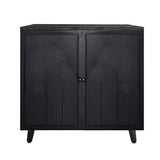Modern Black Wood Storage Cabinet, 31in Accent Cabinet with Embossed Door for Living Room, Bedroom, W2729P239176