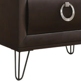 Dark Merlot 2-Drawer Nightstand with Hairpin Legs B062P181329