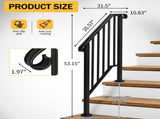 Matte Black Outdoor 2-Step Iron Handrail 88454431