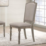 ZNTS Ferran Wood Pedestal Dining Chair in Reclaimed Gray, Set of 2 T2574P164567