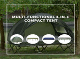 4-in-1 Elevated Camping Bed Combo, 2-Person Tent Cot with Air Mattress, Bed Cover & Foot Pump 08356226