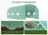 15' x 7' x 7' Walk-in Tunnel Hoop Greenhouse, Steel Frame with PE Cover & Roll-up Zipper Door 55194468