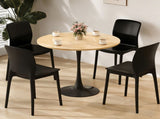 (Natural Wood Color) Round Table, 31.5'' Modern Dining Table, Dining Table,MDF Top and Steel Base W2641P460057