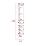 Linen Cabinet 68" H, Three Shelves, Four Drawers and Metal handles, White B097120600