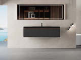 36'' Floating Bathroom Vanity with Sink, Wall-Mounted Striped Bathroom Storage Cabinet with W1573P265198