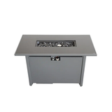 42" Smoked Glass Metal Rectangle Fire Pit B120P230244