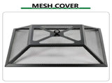 32 Inch Square Outdoor Wood Pit Table, Heavy Duty Wrought Iron Firepit with Pyramid 67409235