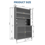 73'' Tall Kitchen Pantry Cabinet , 6 Level Flip Door with Pegboard Spacious, Adjustable & Stylish W3387P306357