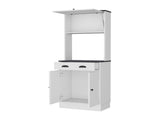 White and Black 2-Cabinet Kitchen Pantry B062P175029