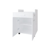 White Burnside Kitchen Cart with 2 Doors and 1 Drawer B062P323176