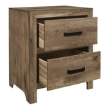 ZNTS Bedroom Wooden Nightstand 1pc Weathered Pine Finish 2x Drawers Transitional Style Furniture B01151366