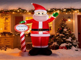 8.2FT Lighted Christmas Inflatable Decoration, Inflatable Santa with North Pole Road Sign, Funny 52233352