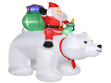 6ft 15W 7pcs LED Lights Santa Claus Rides Polar Bear Garden Santa Claus Decoration 07964549