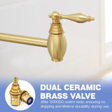 Pot Filler,Wall Mount Commercial Pot Filler Faucet,Brass Material Kitchen Folding Faucet,Coffee W1932P356541