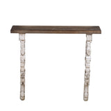 47x11x43" Classic Vintage Natural and White Wall Shelf W2078P201450