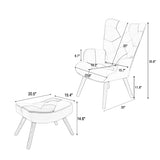 Accent Chair with Ottoman, Living Room Chair and Ottoman Set, Comfy Side Armchair for Bedroom, W561P147100