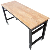 Workbench - 60" Wide Rolling Workbenches for Garage - Adjustable Height, Workshop Tool Bench, Metal W46560405