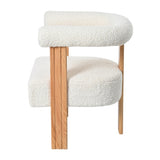 Mid-Century Modern Barrel Accent Chair, Upholstered Kitchen & Dining Room Chairs with Arms, Teddy N765P183819W