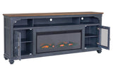86 in Fireplace TV Stand for TVs up to 95 inches, Corduroy Blue Finish B108P193072
