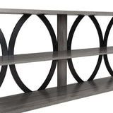3-Tier Industrial Console Table,70.87 inch, Narrow Entry Table Long Table with Storage for Entryway, W2317P230086