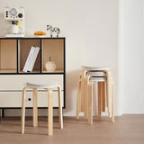 Set of 4 Stackable Stools, Stackable Bentwood Stools, Round Backless Chairs for Dining Room, W1718P165859