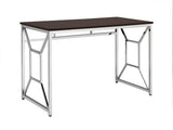 Martha Office Workspace Desk MDF/Chrome In Brown B091P183630