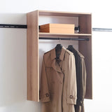 Devi Oak Wall Mounted Wood Closet System B040P311957