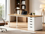 47 Inch Modern Computer Desk with 5 Reversible Drawers, Study Writing Table for Home Office 06980765