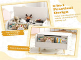 2-in-1 Kids Toy Storage Organizer with Bookshelf, 59.6940.6443.18 cm Pine Wood Toy Chest for 3 48666257