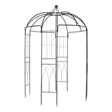 ZNTS 207*207*270cm Courtyard Wrought Iron Gazebo Iron Arch Black 84837091