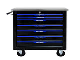 7 DRAWERS MULTIFUNCTIONAL TOOL CART WITH WHEELS-BLACKBLUE W1102P182238